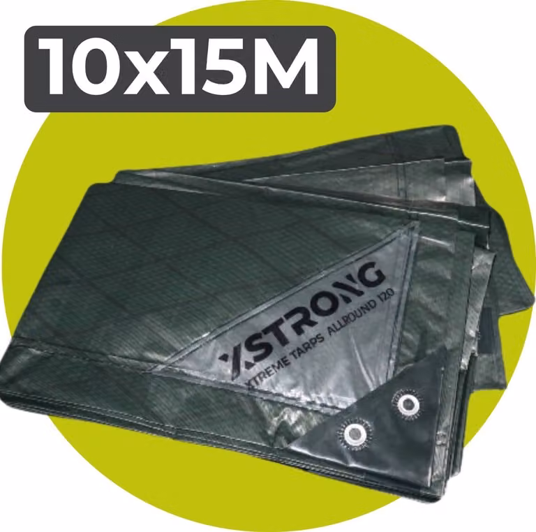 Xstrong Allround 120 - telone - 10x15 - verde - impermeabile e resistente ai raggi UV - telone grande