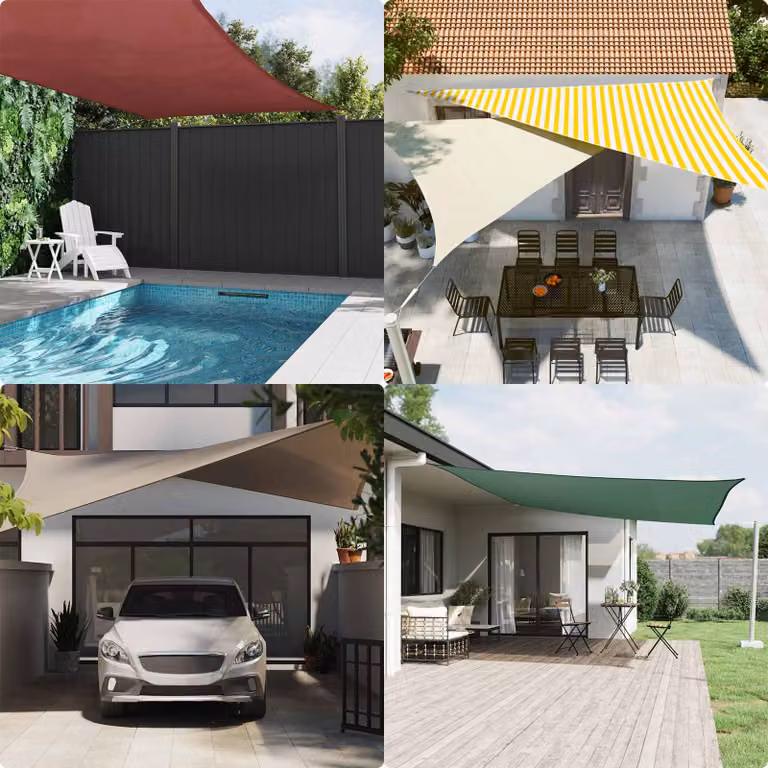 Vela da ombra solare vidaXL in poliestere Oxford multicolore L/P/H: 3 x 4 x 5 m