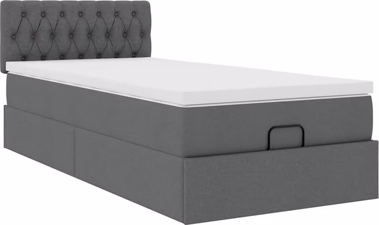 Struttura Letto Pouf con Materasso 100x200 cm in Tessuto