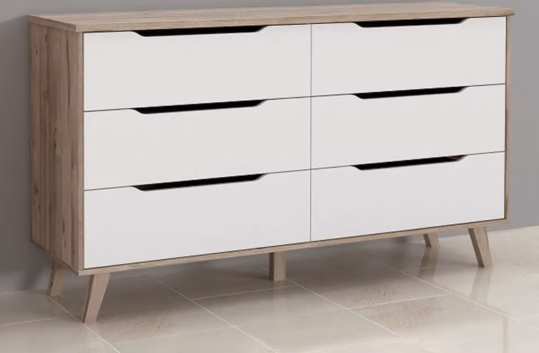 Comodà >Vancouver< in rovere a doghe - 154,7x86,3x42 cm (LxAxP)
