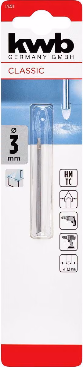 Trapano per vetro 3mm KWB