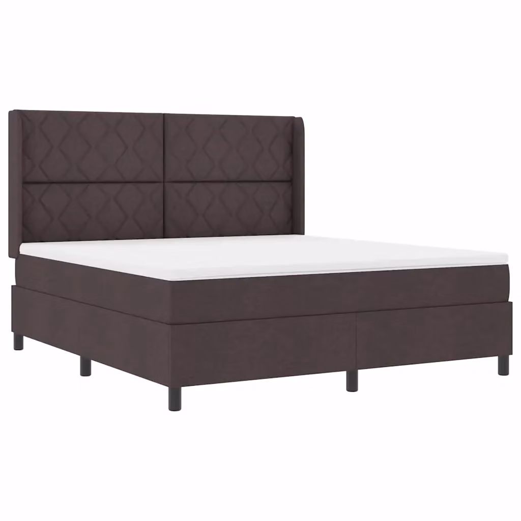 Letto moderno vidaXL con molle a sacchetto e illuminazione LED sottostante, rivestimento in tessuto marrone, L/P: 180 x 200 cm – 2