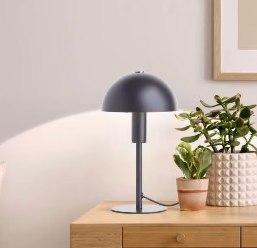 Brilliant 60180/76 Petite Lampada da tavolo 27 cm Metallo nero opaco Adatta per lampada a goccia