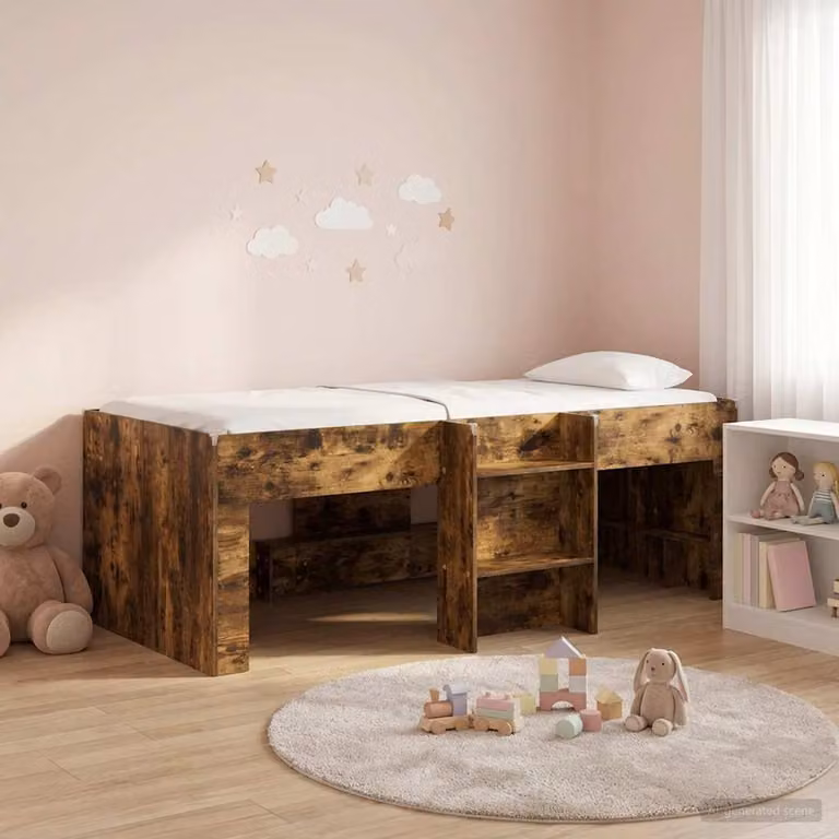 Letto alto per bambini vidaXL in legno color rovere fumo L/P/H: 190 x 90 x 120 cm