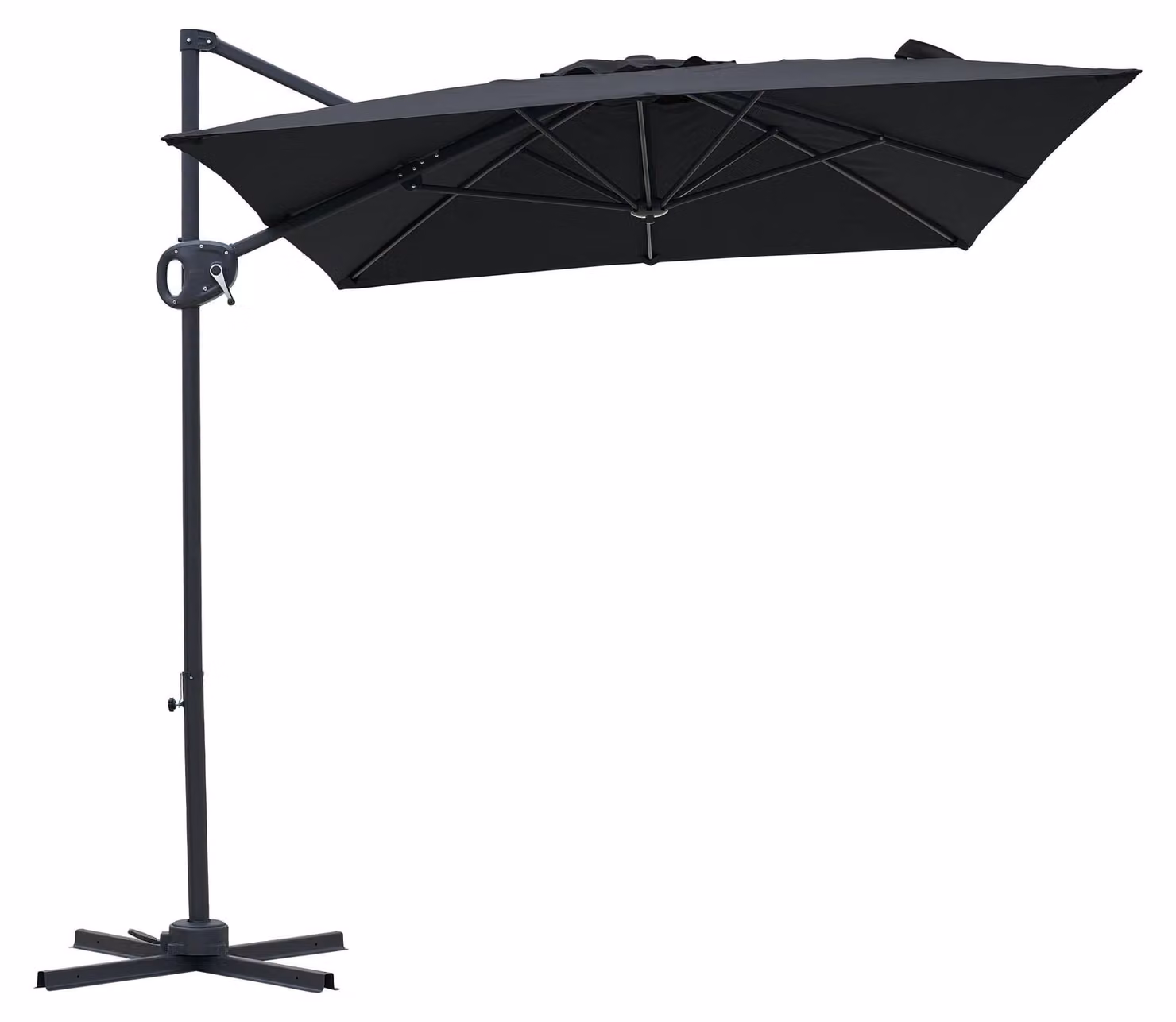 AXI Luma Ombrellone rettangolare 200 x 300 cm, antracite/grigio | Per giardino/terrazza, telo anti-UV con indice UPF 30+ | Base a croce, fodera