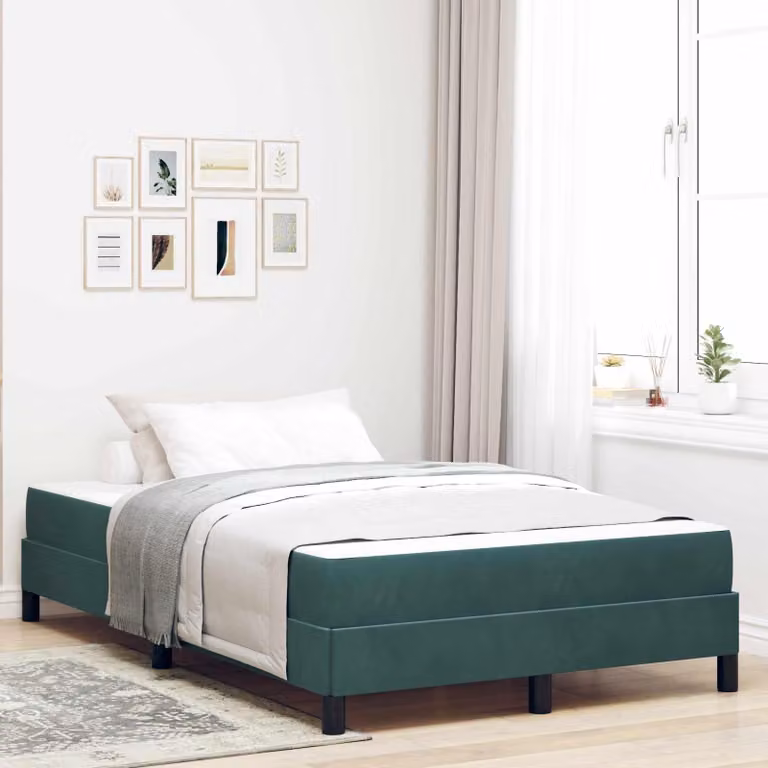 Maison Exclusive - Letto boxspring con materasso verde scuro 120 x 190 cm Tessuto
