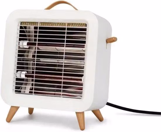 Stufa elettrica, di dimensioni ridotte, portatile, radiatore a infrarossi con tubo al quarzo, ideale per uffici, stanze o abitazioni durante i mesi freddi.