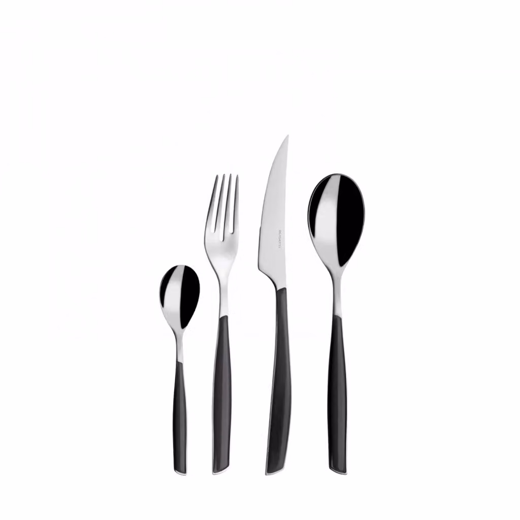 Set di posate Glamour Casa Bugatti 24 pezzi in acciaio inossidabile con scatola Gallery colore Nero fumè – 2