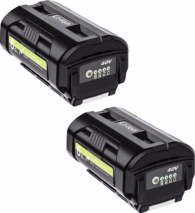 Batterie ricaricabili, capacità di 6000mAh, tensione di uscita 40V, compatibili con Ryobi, confezione da 2 batterie da 6.0Ah