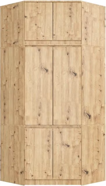 Armadio ad angolo AKORD S100 con sopralzo Quercia Artisan 100 cm 4 ante 100x50x235 cm