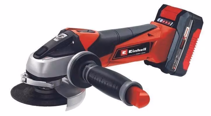 Einhell TE-AG 18-115 LI Smerigliatrice angolare a batteria 18V 4.0 Ah con disco da 115 mm e 8500 rpm, Nero Rosso Argento – 2