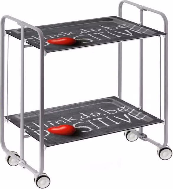 Carrello da cucina pieghevole Don Hierro grigio con 2 ripiani, L/P/H: 72 x 43 x 66 cm