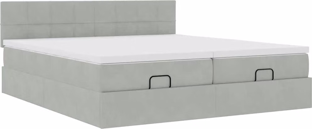 Struttura Letto Pouf con Materassi 200x200 cm Velluto