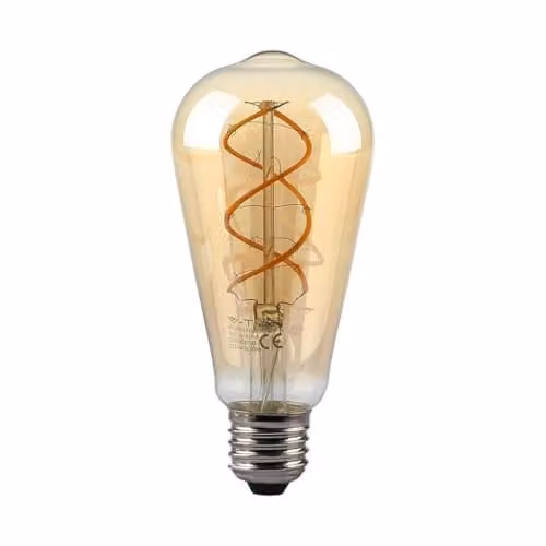 5W St64 Filament Bulb 1800K Amber Glass