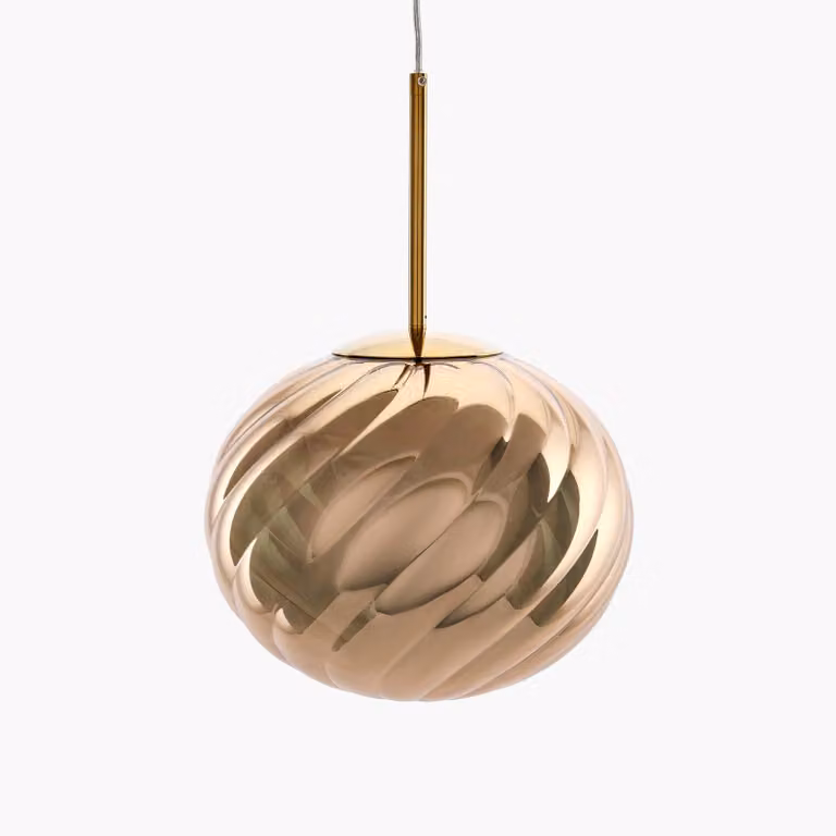 Tom Dixon Lampada a sospensione Whirl, dimmerabile, Ottone / Oro, Soggiorno / Sala da pranzo, Plastica, Design, Lampada a sospensione