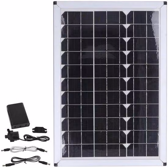 Pompa solare da 20W, portata 800 litri/ora, 12V, altezza massima di pompaggio 5 metri. Pompa silenziosa per la circolazione dell'acqua, ideale per giardini, stagni e fontane. Adatta anche per sistemi di idrocoltura