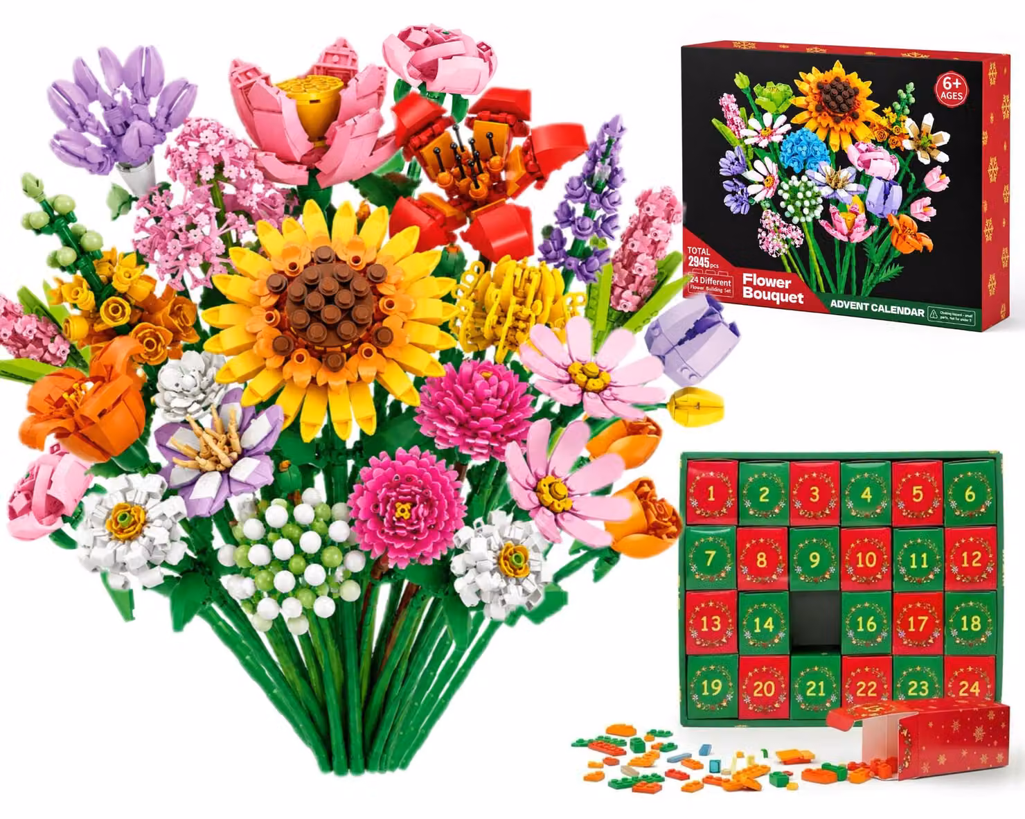 Calendario dell'Avvento 2026, 24 kit per creare fiori, set di piante artificiali