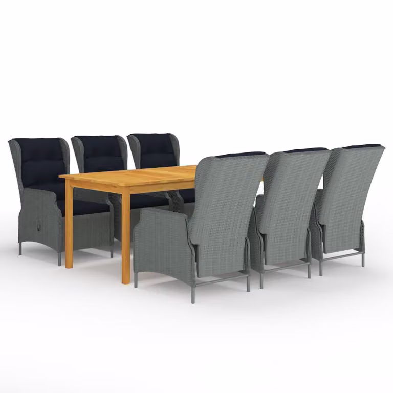 Maison Exclusive - Set da pranzo da giardino 7 pezzi, grigio chiaro