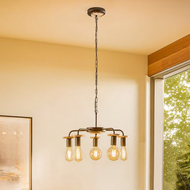 Lampada a sospensione Yorik Lamkur, dimmerabile, Nero, Soggiorno / Sala da pranzo, Metallo, Moderno, Lampada a sospensione