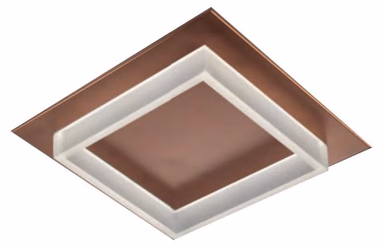 Plafoniera Contemporanea Square Metallo Rame Opaco Led 48W