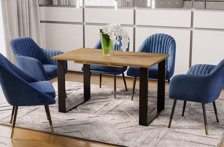 Endo-Möbel tavolo da pranzo Cora 130cm - 210cm tavolo da corsa allungabile tavolo da cucina in metallo (rovere Wotan)