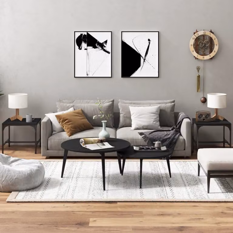 vidaXL Tavolini 2 pezzi neri 40x40x35 cm in legno - Tavolino - Tavolini - Tavolino - Tavolo