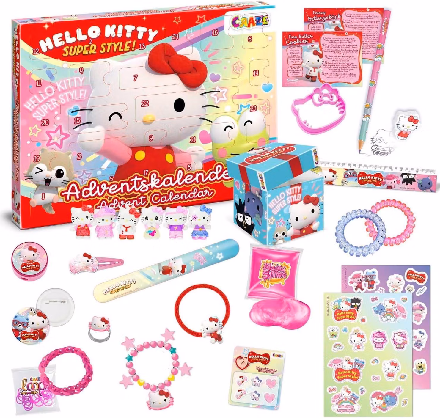 Calendario dell'Avvento Hello Kitty 2025 - Giocattoli per bambini - Calendario dell'Avvento per bambine - Giocattoli e accessori Hello Kitty
