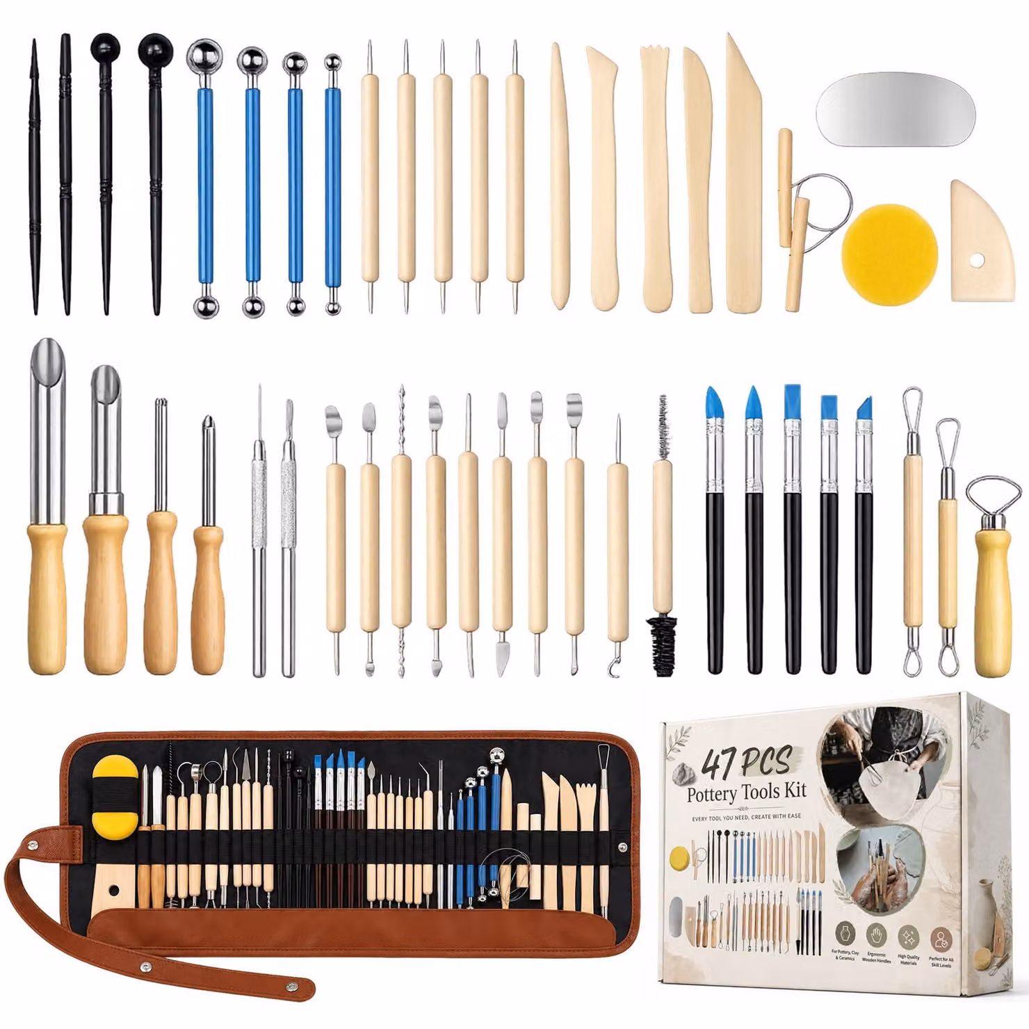 Set di 47 utensili in metallo per la modellazione e la Vetroceramica