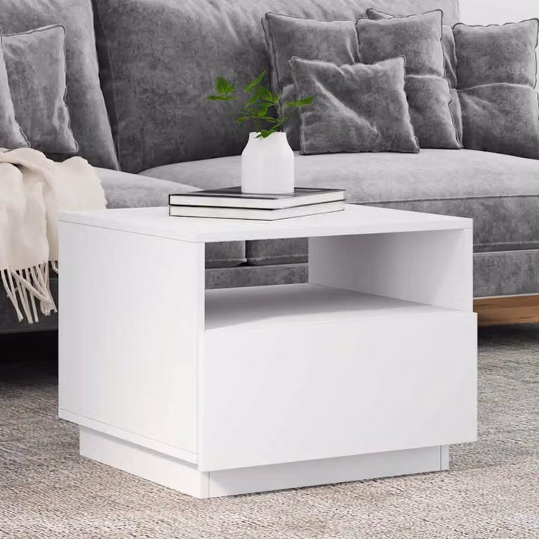vidaXL Tavolino da Soggiorno Moderno Bianco L/P/H: 50 x 49 x 40 cm