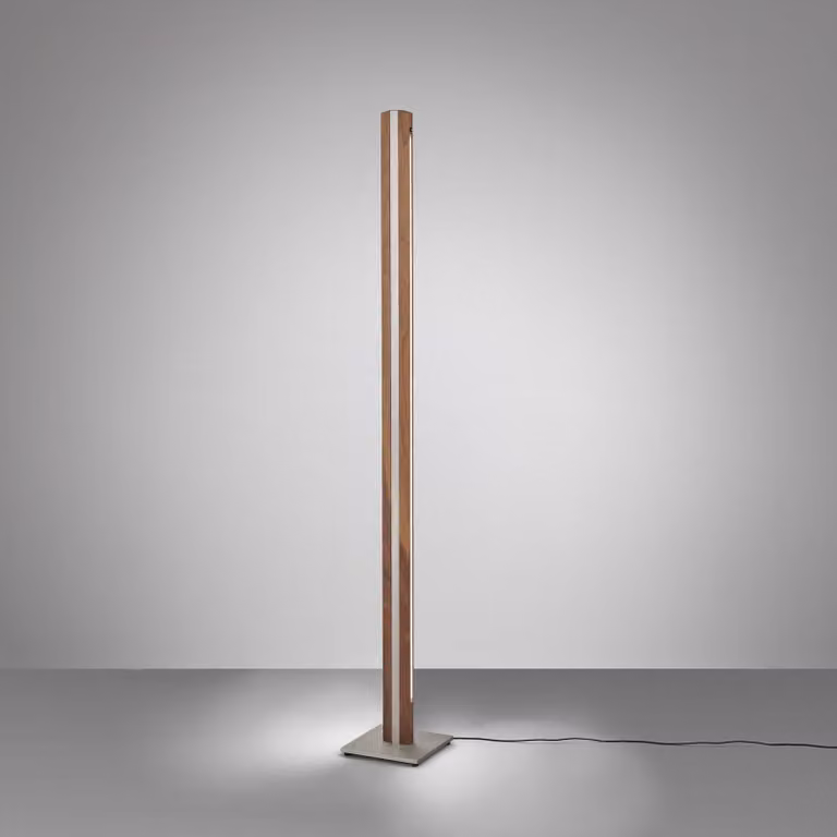 Lampada da terra a LED Elis Quitani, dimmerabile, Legno scuro, Soggiorno / Sala da pranzo, Legno, Moderno, Lampada LED da terra