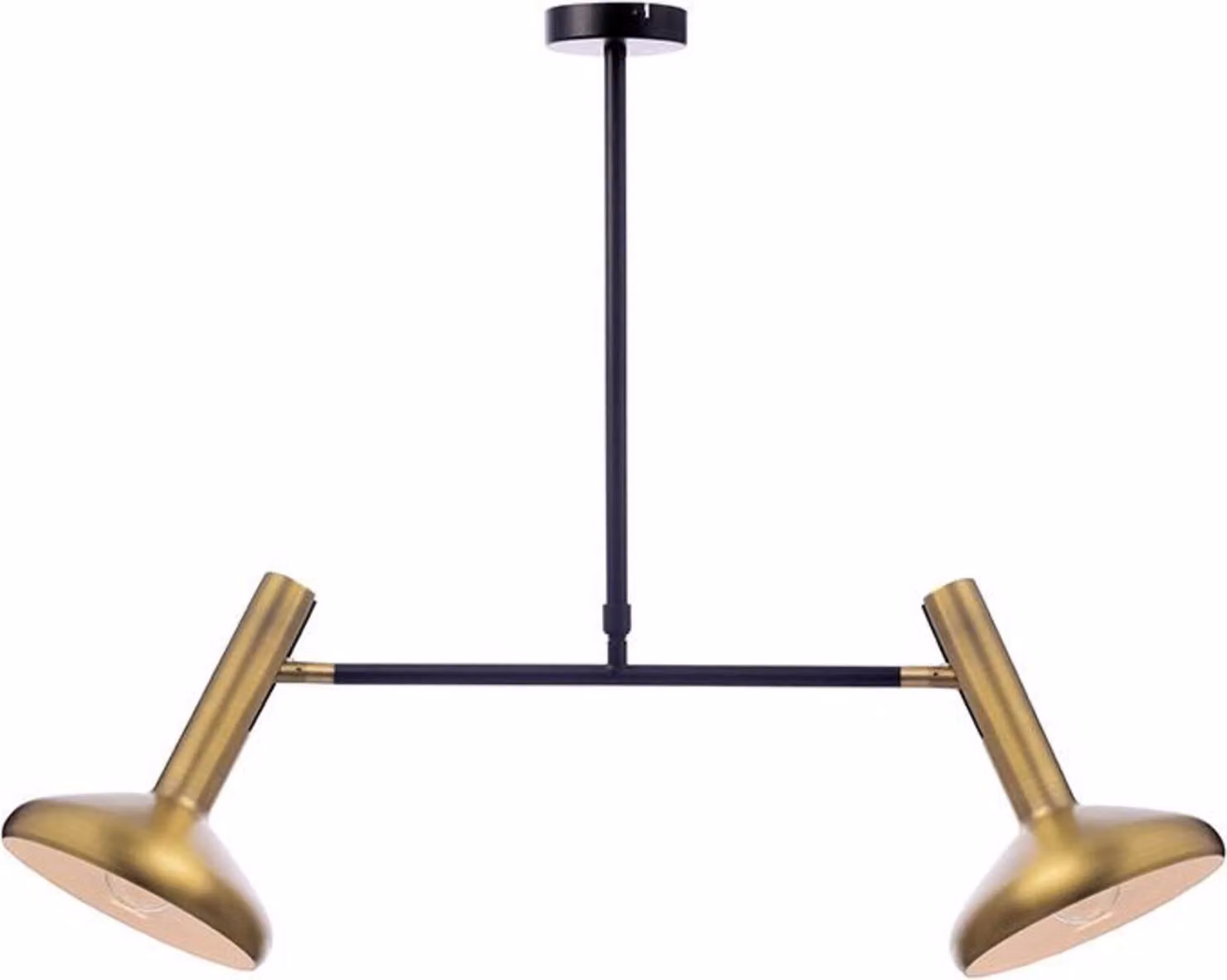 ACA Lighting apparecchio a sospensione 2XE27 nero+ottone 69X20XH92CM SHERLOCK AR4182P69BB
