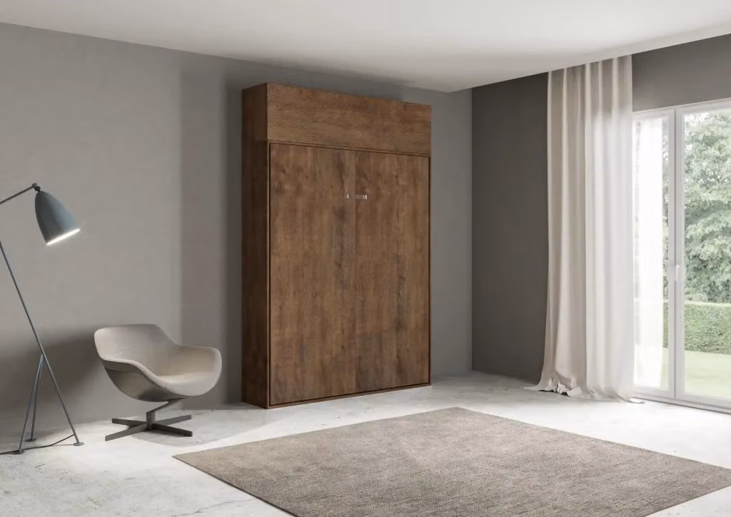 Letto Matrimoniale Francese a Scomparsa Kentaro GIORDANOSHOP Marrone con Compartimenti Laterali H 250 cm – 2