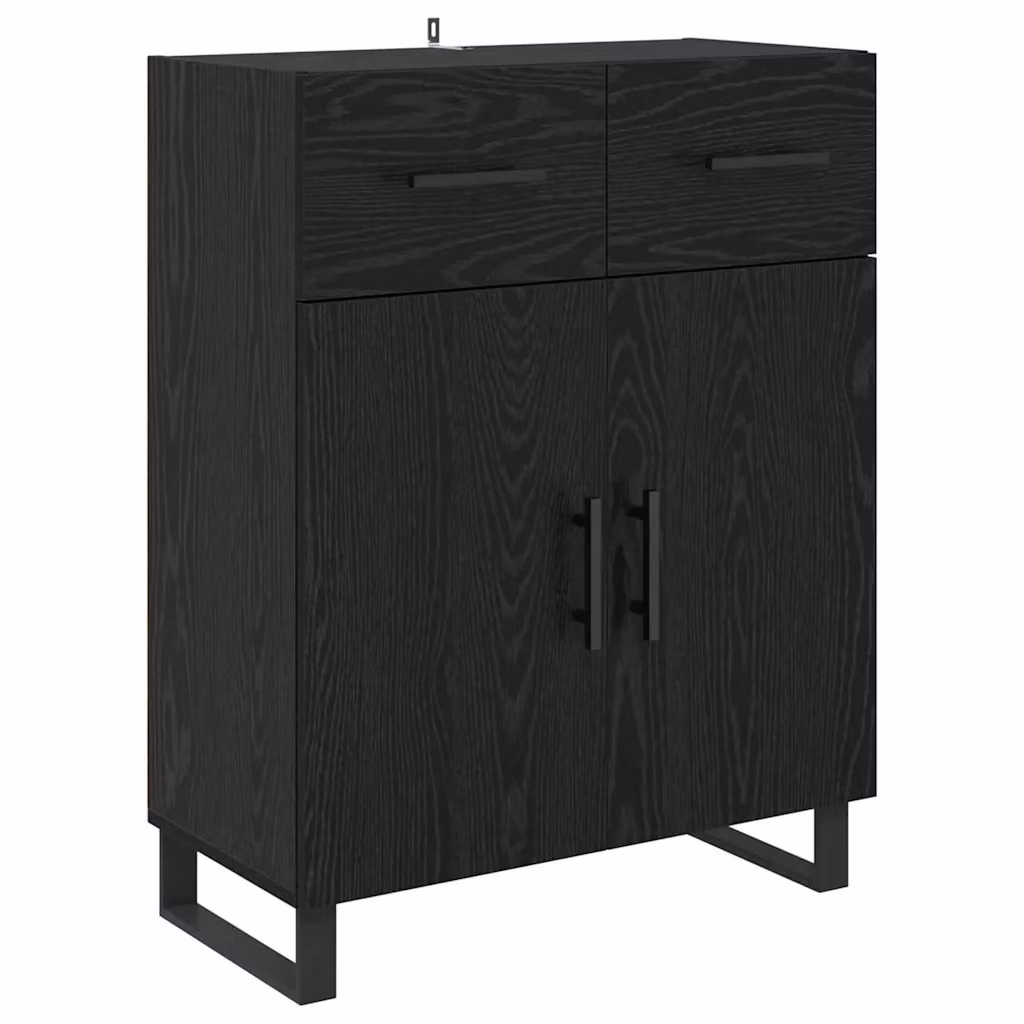 Credenza Buffet Armadio da Cucina vidaXL in Legno Nero L: 69,5 cm, P: 34 cm, H: 90 cm – 2