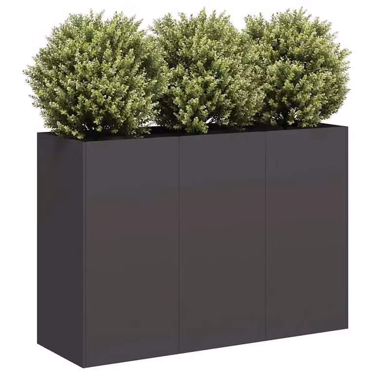 Fioriera a cassetta DESIGN IN in acciaio laminato a freddo nera per orto e giardino L/P/H: 120 x 40 x 80 cm