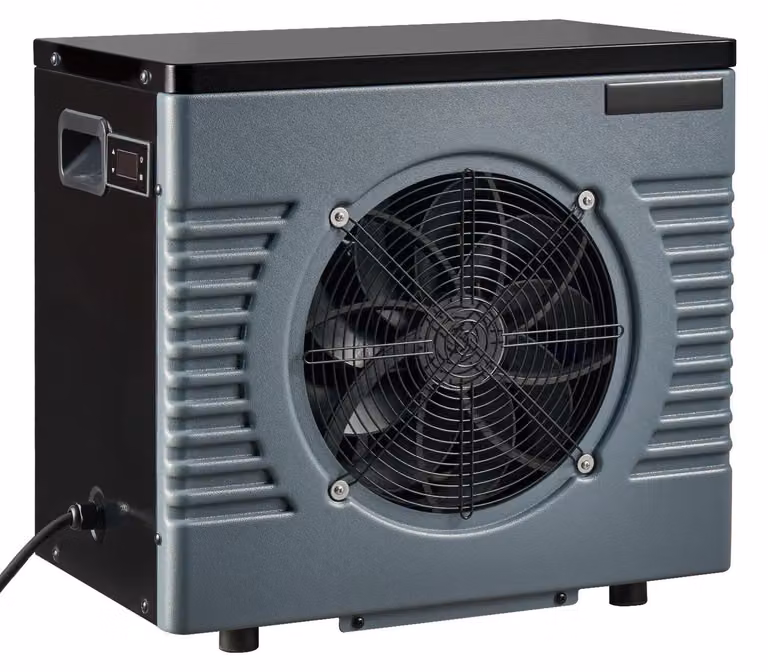 Pompa di calore per piscina 4160 W, riscaldatore elettrico per piscine fuori terra fino a 15 m³, COP massimo 5,14, bassa rumorosità, protezione GFCI, temperatura di riscaldamento 15-40 °C per nuoto e fitness, 220 V 50 Hz