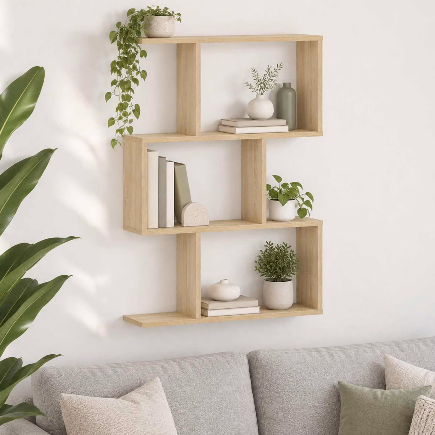 Scaffale da parete vidaXL in Rovere Sonoma, marrone, L: 72 cm, P: 10 cm, H: 105 cm
