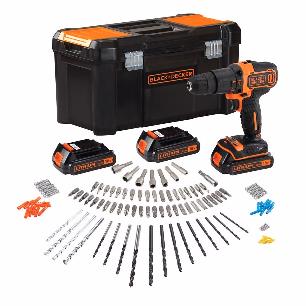 Black + Decker 18V Impact Driver Bdchd181B3A 3X1.5Ah +120 Acc