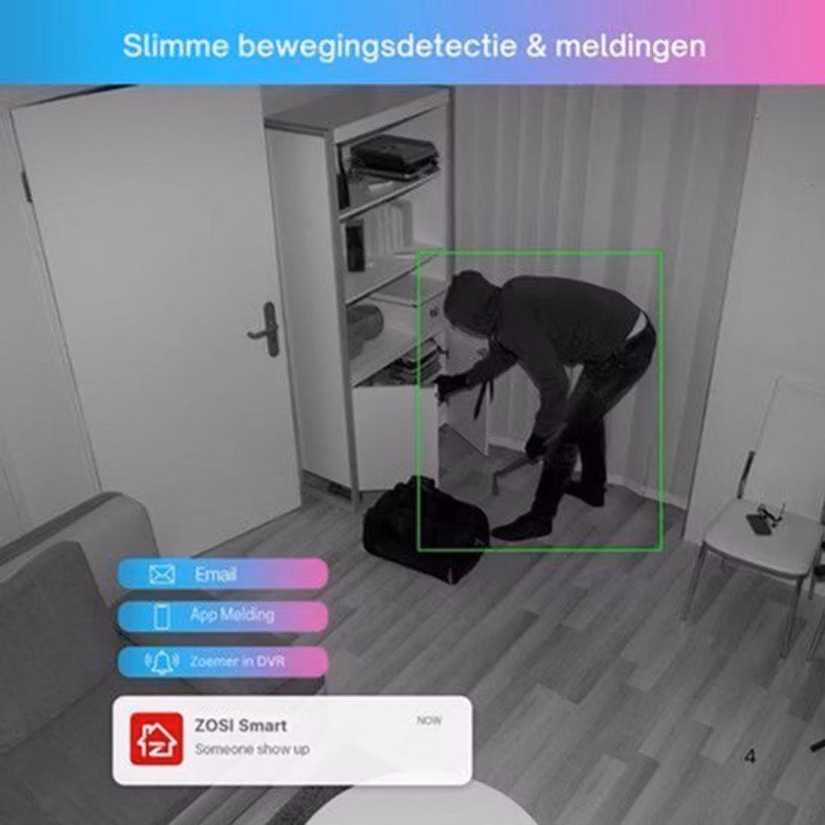 Sistema di telecamere di sicurezza - H.265+ 8 canali, 5MP - Telecamere di sorveglianza per interni ed esterni - 4 pezzi - Bianco