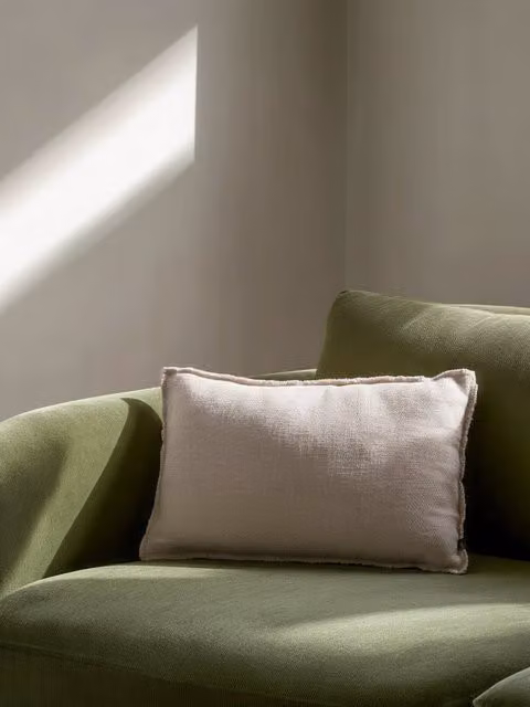 Cuscino rettangolare Lisse Kenay Home in lino e cotone beige, L/P/H: 40 x 40 x 1 cm