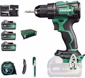 Trapano a percussione HiKOKI DV18DE 18V con 3 batterie ricaricabili e accessorio Hikoki, colore verde