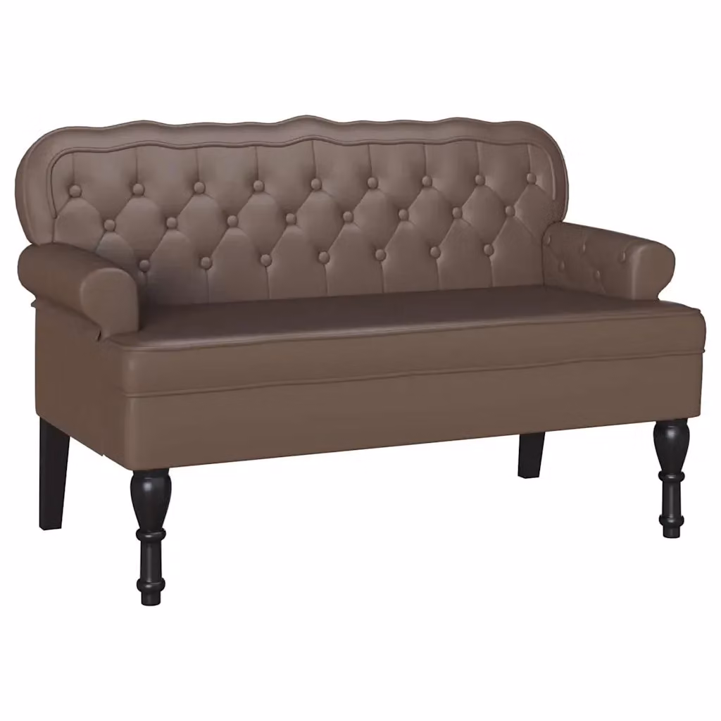 Panca Chesterfield vidaXL in pelle sintetica marrone L: 119,5 cm, P: 64,5 cm, H: 75 cm – 2