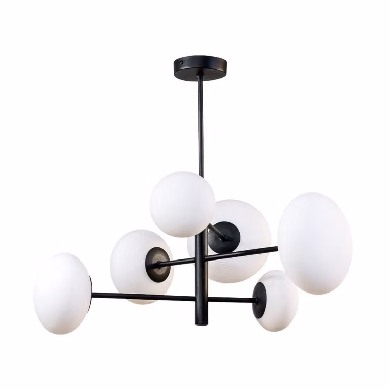 Lampada a sospensione OMI bianco e nero 6xG9x5W in vetro, dimensioni: 55x50x55 cm, IP20, Zuma Line