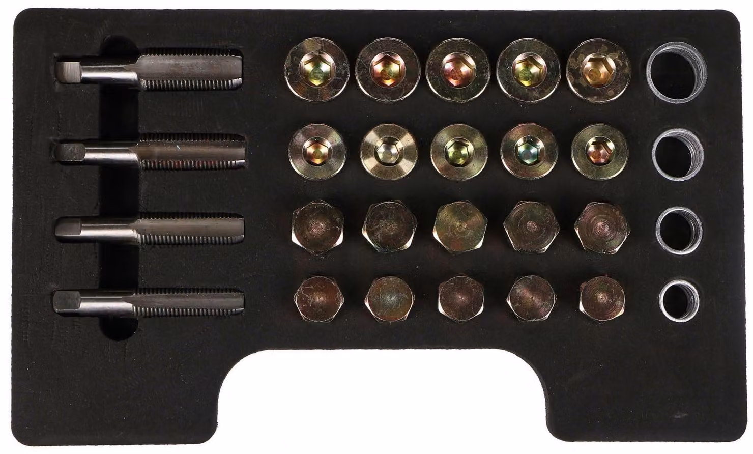 Kit di riparazione filettatura per coppa dell'olio, modello Oil PAN Set 64, 64 pezzi.