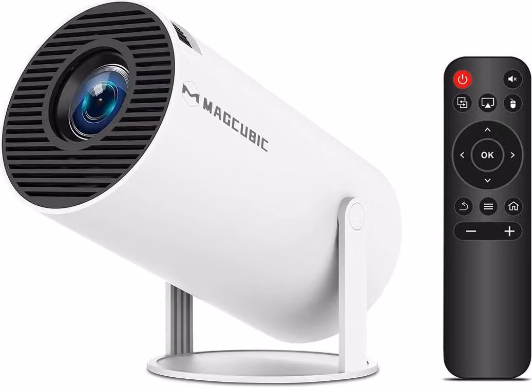 Proiettore, supporto 4K, connettività wireless, HY300 Pro bianco, spina UE