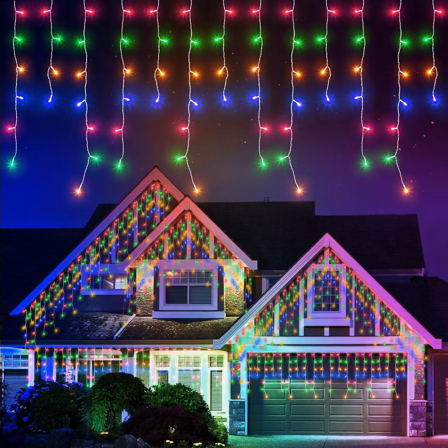 Tenda luminosa da 10 metri, 400 LED, grado di protezione IP44, 8 modalità, timer e memoria