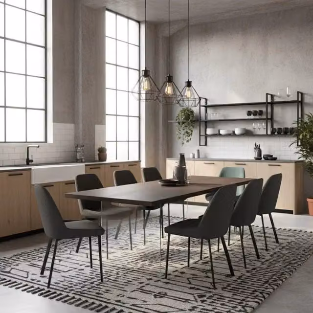 Tavolo da pranzo rettangolare allungabile Forest Duzzle in legno impiallacciato rovere termocotto marrone L: 200-300 cm, P: 100 cm – 1