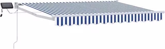 Tenda da Sole | Tenda retrattile manuale con LED Blu e Bianco 3,5 x 2 m