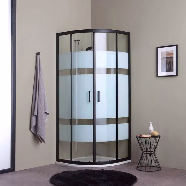 Box doccia angolare 90x90 profili neri