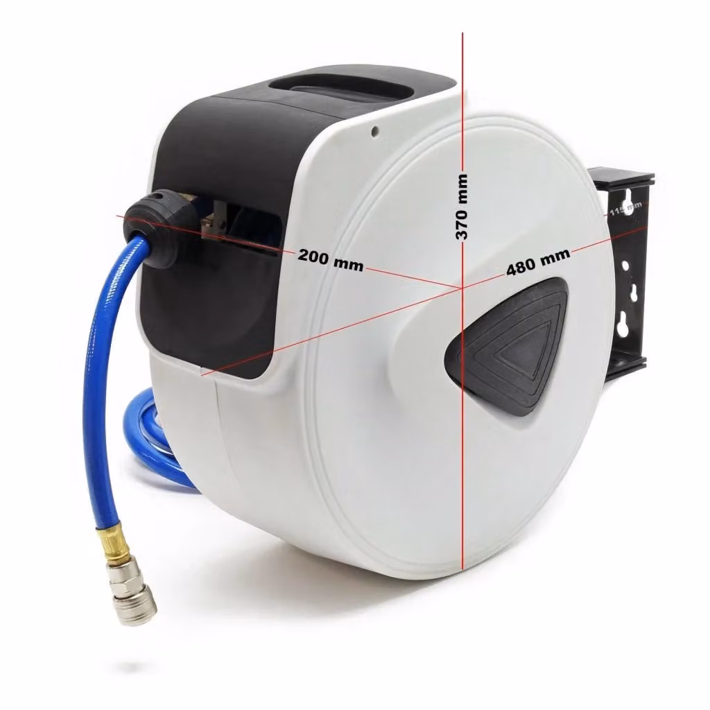 Avvolgitubo pneumatico automatico per aria compressa da 15 m colore bianco – 2