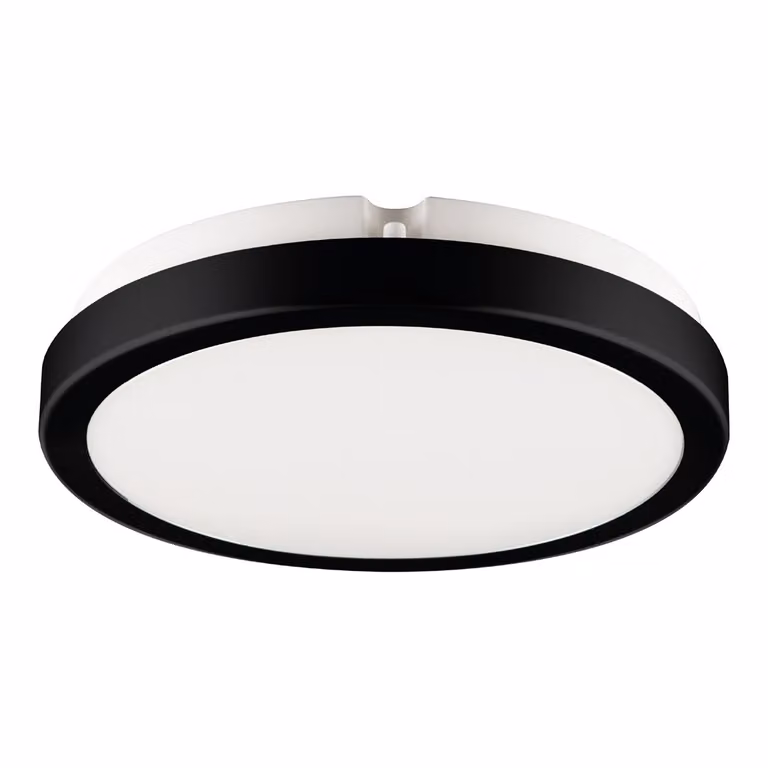 Plafoniera LED rotonda Vera bianco e nero 18W, luce bianca neutra 1900 lm, plastica, dimensioni: 6,3 x 22 x 22 cm, IP65, Eko-Light